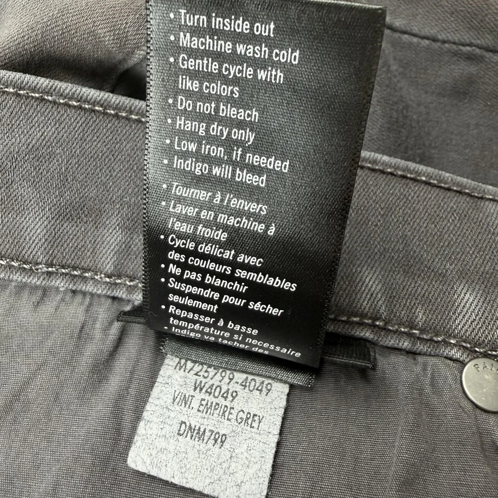 Paige Croft Jeans Mens 30x32 Gray Skinny Transcend Stretch Denim Icon USA Flaw